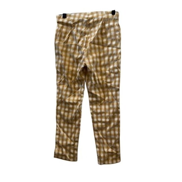 Who What Wear Womens Mustard & White Gingham Checkered Pants Size 4 - Picture 4 of 9